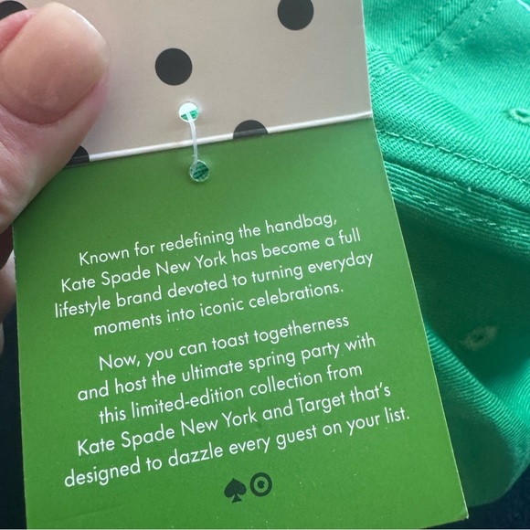 KATE SPADE ♠️ Green “Party Hat” no longer available in stores or online💚grab it! - Picture 3 of 11